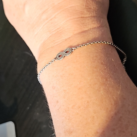 Pandora Sterling Silver Pave Infinity Chain Link Bracelet - Picture 16 of 16